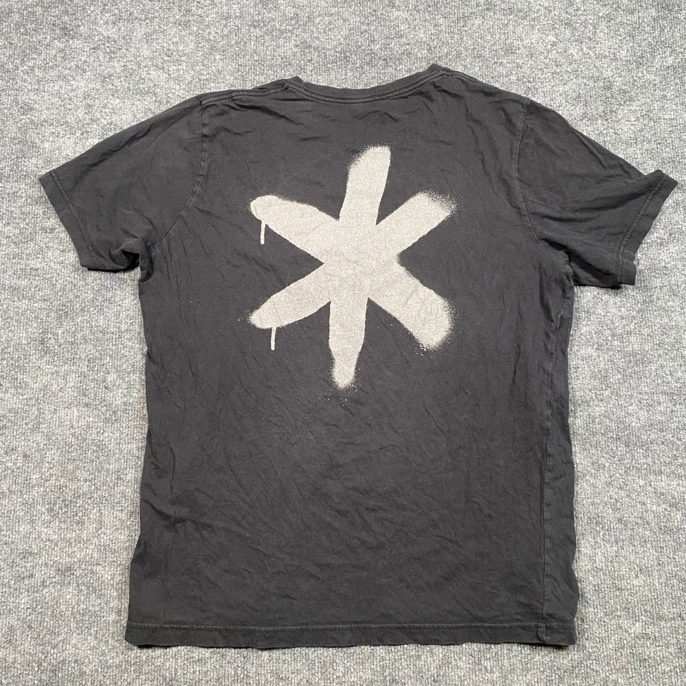 TNA‎ Aritzia Mens Black Spray Paint Asterisk Graphic T-Shirt XL